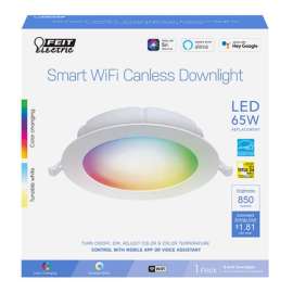 Feit Electric White Aluminum LED Canless Recessed Downlight 15 W