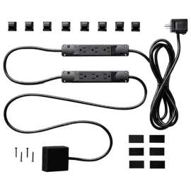 Charg 10 ft. L 7 outlets Surge Protector with USB Port Black 1000 J