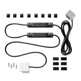 Charg 10 ft. L 7 outlets Power Strip with USB Ports White 1000 J