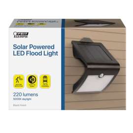 Feit Electric Motion-Sensing Solar Powered LED Black Security Floodlight