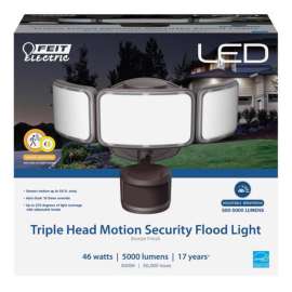 Feit Electric Motion-Sensing Hardwired LED Bronze Security Floodlight
