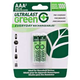 UltraLast NiMH AAA 1.2 V 0.75 Ah Rechargeable Battery 2 pk