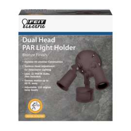 Feit Electric Motion-Sensing 180 deg Bronze Dual Floodlight Hardwired