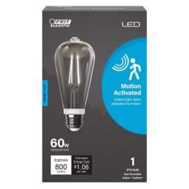 Feit Electric ST19 E26 (Medium) LED Motion Activated Bulb Daylight 60 Watt Equivalence 1 pk