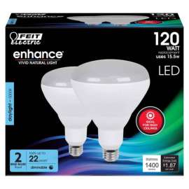 Feit Electric BR40 E26 (Medium) LED Floodlight Bulb Daylight 120 Watt Equivalence 2 pk