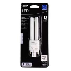 Feit Electric PL G24Q-1 4 Pin LED Light Bulb Cool White 13 Watt Equivalence 1 pk