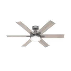 Hunter Fan Georgetown 52 in. Matte Silver Integrated LED Indoor Ceiling Fan