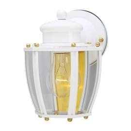 Westinghouse Semi-Gloss Gold/White Switch Incandescent Wall Lantern