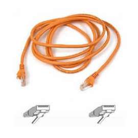 Belkin Cat5e Patch Cable, RJ-45 Male Network, RJ-45 Male Network, 7ft, Orange