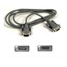Belkin CGA/EGA Monitor or Serial Mouse Extension Cable, DB-9 Male, DB-9 Female Monitor, 6ft, Charcoal