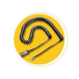 Poly Plantronics Phone Coiled Extension Cable, RJ-11 Male, Male Proprietary, 2.5ft