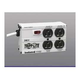 Tripp Lite Isobar 4-Outlet 230V Surge Protector, 6 ft. (1.83 m) Cord with Right-Angle Plug, 330 Joules, Metal Housing - Receptacles: 4 x NEMA 5-15R - 330J