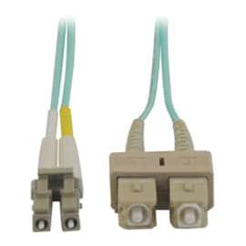 Tripp Lite 1M 10Gb Duplex Multimode 50/125 OM3 LSZH Fiber Optic Patch Cable LC/SC Aqua 3' 3ft 1 Meter, SC Male, LC Male, 3.28ft, Aqua Blue