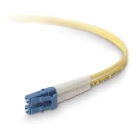 Belkin Fiber Optic Duplex Patch Cable, LC Male, LC Male, 10ft, Yellow