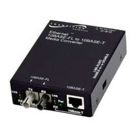 Transition Networks E-TBT-FRL-05 10BASE-T to 10BASE-FL Ethernet Media Converter, 1 x RJ-45 , 1 x ST, 10Base-T, 10Base-FL, Wall-mountable