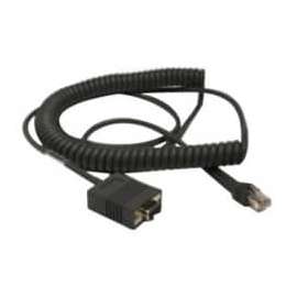 Honeywell CBL-020-300-C00 Coiled Serial Interface Cable, 9.84 ft Serial Data Transfer Cable, First End: 9-pin DB-9 RS-232 Serial, Female, Black