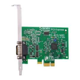 Brainboxes 1 Port RS422/485 PCI Express Serial Card, Plug-in Card, PCI Express x16, PC, 1 x Number of Serial Ports External
