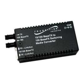 Transition Networks Mini M/E-PSW-FX-02(SC) Media Converter, 1 x Network (RJ-45), 1 x SC Ports, 10/100Base-TX, 100Base-FX, 1.24 Mile