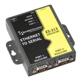 Brainboxes 2 Port RS422/485 Ethernet to Serial Adapter, DIN Rail Mountable, TAA Compliant