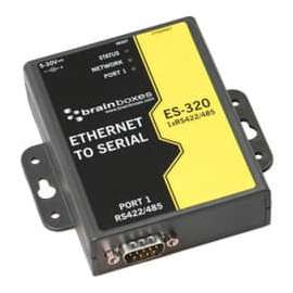 Brainboxes 1 Port RS422/485 Ethernet to Serial Adapter, DIN Rail Mountable, PC, 1 x Number of Serial Ports External, TAA Compliant