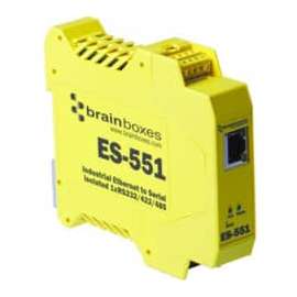 Brainboxes Isolated Industrial Ethernet to Serial 1xRS232/422/485, DIN Rail Mountable, PC, Linux, 1 x Number of Serial Ports External