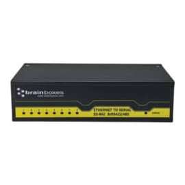 Brainboxes 8 Port RS422/485 Ethernet to Serial Adapter - DIN Rail Mountable, Wall-mountable - TAA Compliant