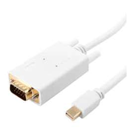 4XEM 6FT Mini DisplayPort Male to VGA Male, 6 ft Mini DisplayPort/VGA Video Cable for Audio/Video Device, Monitor, TV, First End: 1 x 15-pin HD-15, Male, Second End: 1 x 20-pin Mini DisplayPort Digital Audio/Video