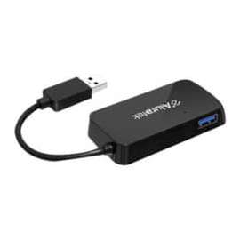 Aluratek 4-Port USB 3.0 SuperSpeed Hub with Attached Cable, USB, External, 4 USB Port(s), 4 USB 3.0 Port(s)