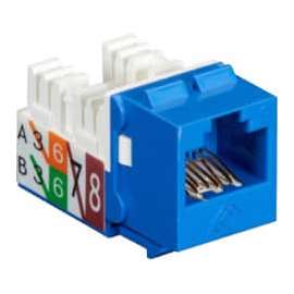 Black Box Corporatio Black Box GigaTrue2 CAT6 Jacks, Universal Wiring, Component Level, 25-Pack, Blue - 25 Pack - 1 x RJ-45 Keystone Female - Blue - TAA Compliant