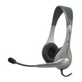 Cyber Acoustics Speech Recognition Stereo Headset and Boom Mic, Wired Connectivity, Stereo, Over-the-head, Silver