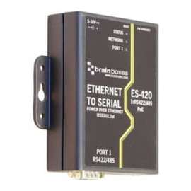 Brainboxes 1 Port RS422/485 PoE Ethernet to Serial Adapter - DIN Rail Mountable - PC - 1 x Number of Serial Ports External - TAA Compliant