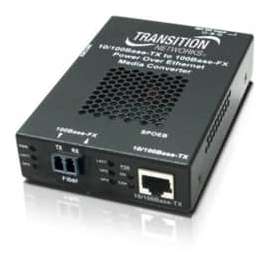 Transition Networks Stand-alone Fast Ethernet PoE Media Converter, Network (RJ-45), 1x PoE (RJ-45) Ports, 1 x SC Ports, Multi-mode