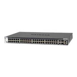 Netgear M4300 48x1G Stackable Managed Switch with 2x10GBASE-T and 2xSFP+ - 50 Ports - Manageable - Gigabit Ethernet, 10 Gigabit Ethernet - 10GBase-T, 1000Base-T, 10GBase-X - 3 Layer Supported - Modular - Optical Fiber, Twisted Pair - 1U High - Rack-||