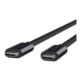 Belkin Thunderbolt 3 Cable, 3.28 ft USB Data Transfer Cable for Hard Drive, Notebook, First End: 1 x USB Type C, Male, Second End: 1 x USB Type C