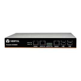 Vertiv Avocent ACS800 - 4-PortSerial Console with external AC/DC Power Brick - US Power Cord - 4 x RJ45 Serial Ports, External AC/DC Power Brick, Dual Gigabit Ethernet, v92 Analog Modem, 4 x Type A USB Ports, Environmental Sensor Port, Digital Input
