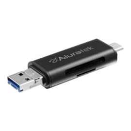 Aluratek USB 3.1 / Type-C / Micro USB OTG (On-The-Go) SD and Micro SD Card Reader, SD, microSD, USB 3.1 Type C, USB 3.1, Micro USBExternal