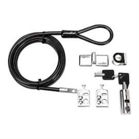 Rocstor Rocbolt Desktop and Peripherals Security Locking Kit with 8' Cable and Key Lock, (2) Keys, Galvanized Steel, Nickel, Zinc Alloy, 8 ft (2.5m), For Notebook, Desktop Computer, Docking Station, Monitor, Projector (Compatible to Kensington K64665US, K