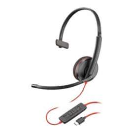 Poly Plantronics Blackwire C3210 Headset - Mono - USB Type C - Wired - 20 Hz - 20 kHz - Over-the-head - Monaural - Supra-aural - Noise Cancelling Microphone - Black