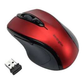 Kensington Pro Fit Wireless Mid-Size Mouse, Optical, Wireless, Radio Frequency, Red