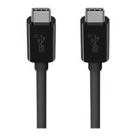 Belkin 3.1 USB-C to USB-C Cable (aka USB Type-C)(100W) - 3.28 ft USB Data Transfer Cable for Smartphone, MacBook, Chromebook, Tablet - First End: 1 x USB 3.1 Type C - Male - Second End: 1 x USB 3.1 Type C - Male - 10 Gbit/s - Shielding - Black