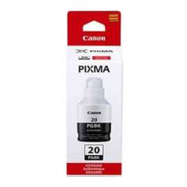 Canon GI-20 Pigment Black Ink Bottle, Inkjet, Pigment Black, 1 Pack