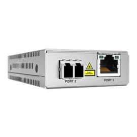 Allied Telesis MMC2000/LC Transceiver/Media Converter, 1 x Network (RJ-45), 1 x LC Ports, Multi-mode, Gigabit Ethernet