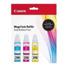 Canon GI-290 CMY Ink Bottle Value Pack, Inkjet, Magenta, Cyan, Yellow, 3 / Pack