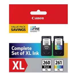 Canon PG-260 XL / CL-261 XL Original High Yield Inkjet Ink Cartridge, Value Pack, Black, Cyan, Magenta, Yellow, 2 / Pack, Inkjet