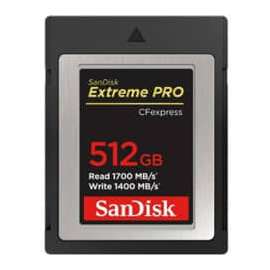 SanDisk Extreme PRO 512 GB CFexpress Card Type B, 1 Pack, 1.66 GB/s Read, 1.37 GB/s Write, 9333x Memory Speed