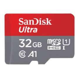 SanDisk Ultra 32 GB Class 10/UHS-I (U1) microSDHC, 120 MB/s Read, 10 Year Warranty