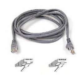 Belkin Cat. 6 UTP Patch Cable, RJ-45 Male, RJ-45 Male, 30ft, Gray