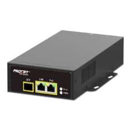Hanwha Techwin Ameri Wisenet 83W PoE Injector - 120 V AC, 230 V AC Input - 55 V DC, 1.50 A Output - 1 x 10/100/1000Base-T, 1 x SFP Input Port(s) - 1 x 10/100/1000Base-T Output Port(s) - 83 W - Wall Mountable - Black