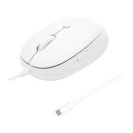Macally MFAEC - Wired USB C Mouse for Mac with Back Button - Cable - White - USB Type C - 2400 dpi