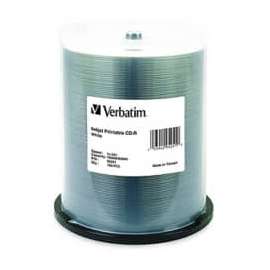 Verbatim CD-R 700MB 52X White Inkjet Printable, 100pk Spindle, 700MB, 100 Pack
